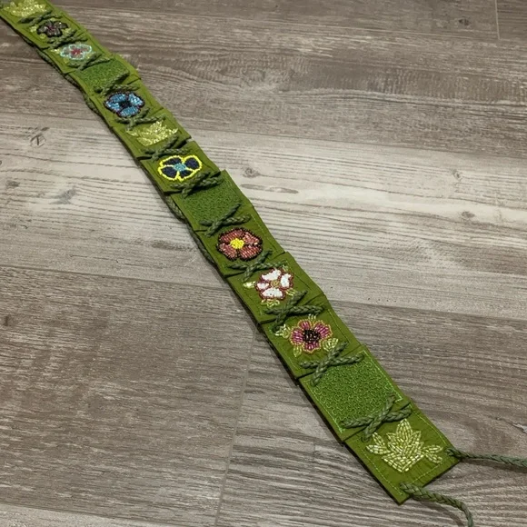 Chan Luu Floral Beaded Belt - Olive Fashion Jewelry Tagged  main image 4